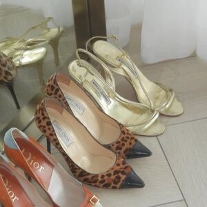 Manolo Blahnik Gold Strappy Heels